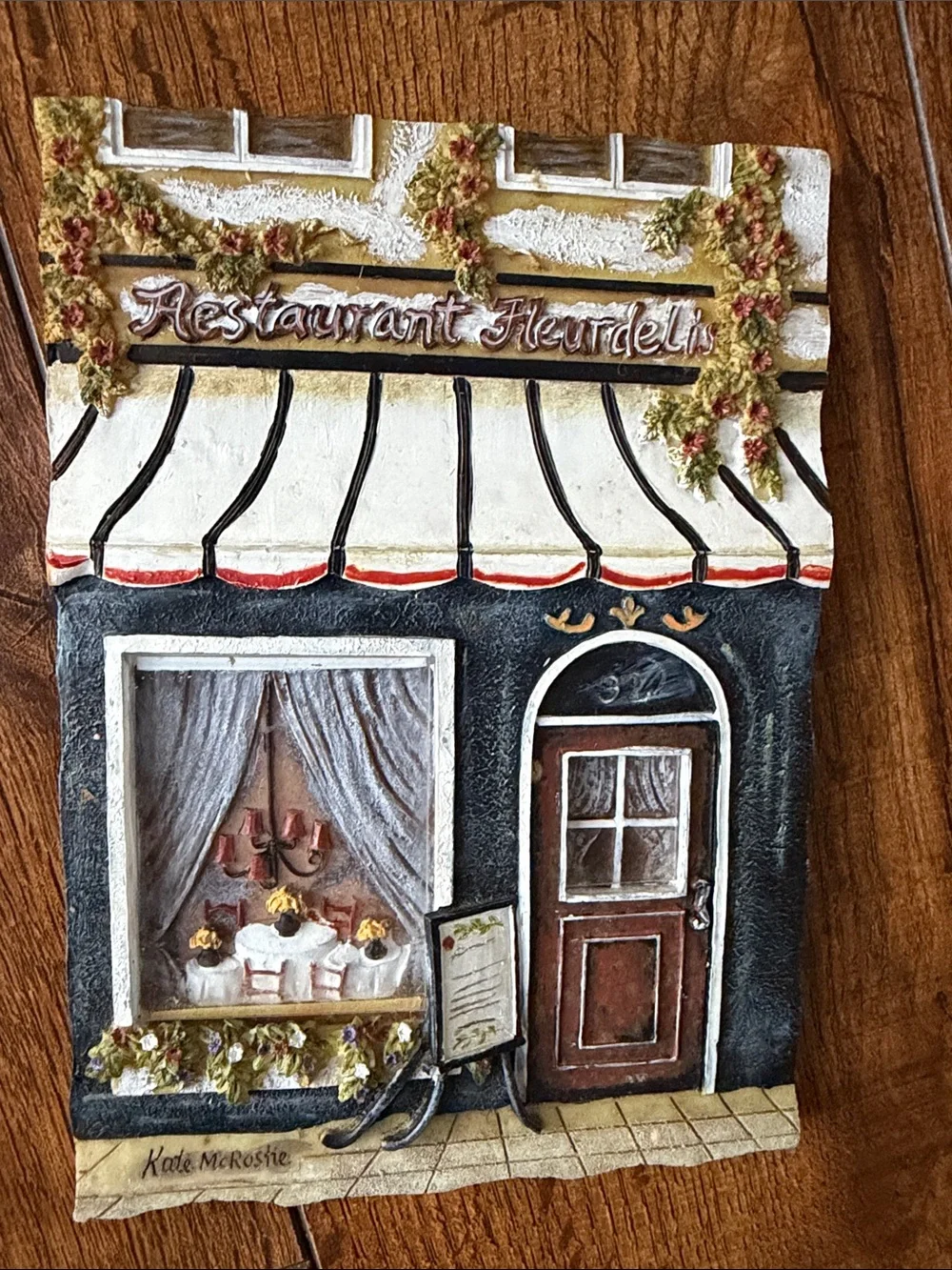 Set of 6 European Café Wall Plaques 3D